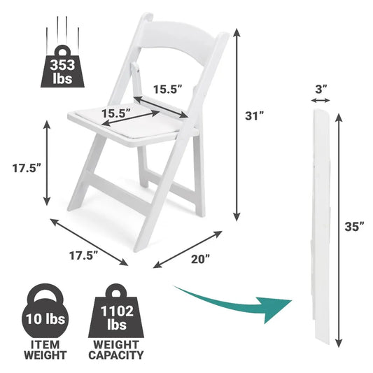White Resin Folding Chair