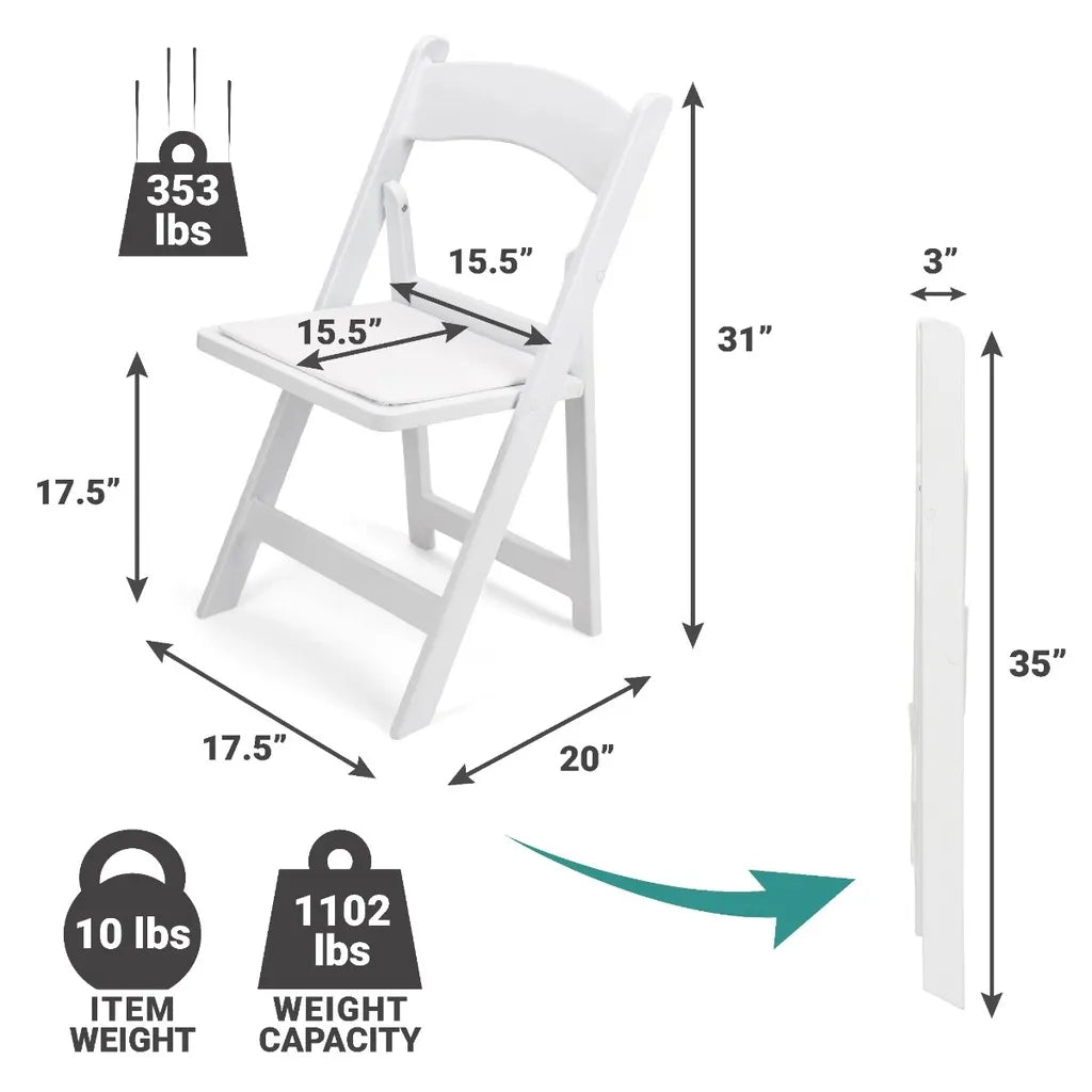 White Resin Folding Chair